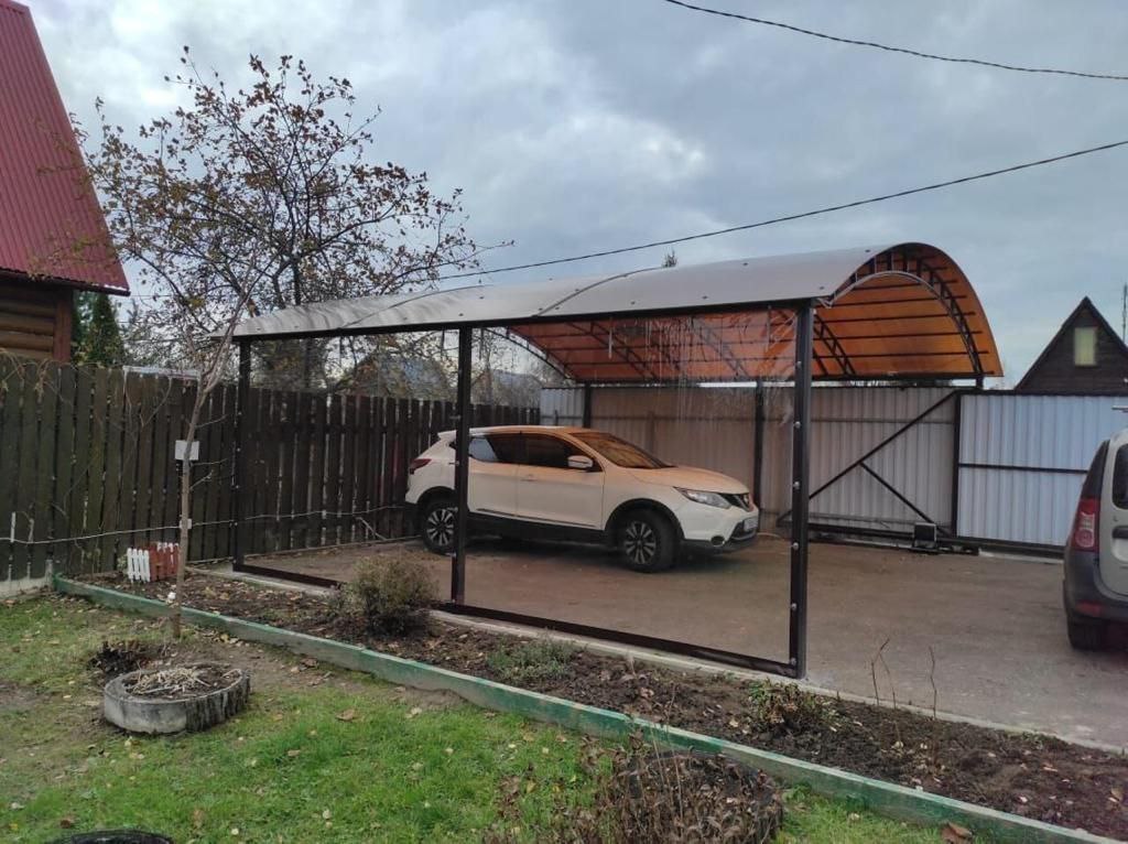 Прозрачные шторы ПВХ для навеса под автомобиль в посёлке Климово